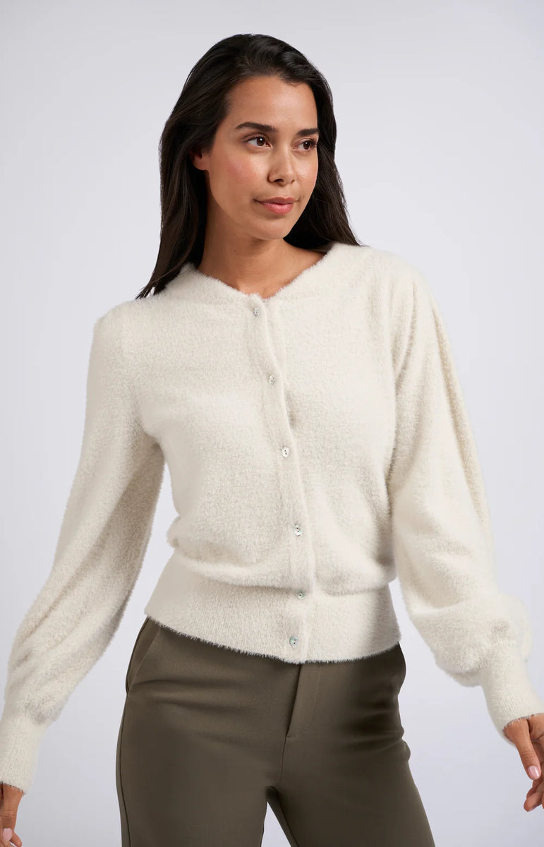 Long white fluffy cardigan best sale